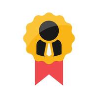 Award Employee Worker Icon Flat Design vector