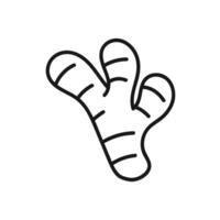 Turmeric Root Outline Icon vector