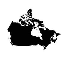 Silhouette of Canada map in bold black design vector
