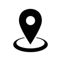 Modern black map pin icon for location marking vector