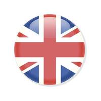 Bright 3D style United Kingdom flag icon vector