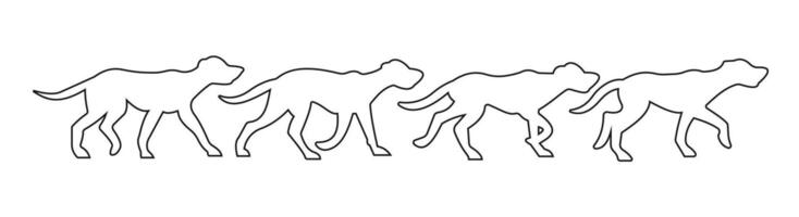 Simple dog walking outline for design and illustration vector