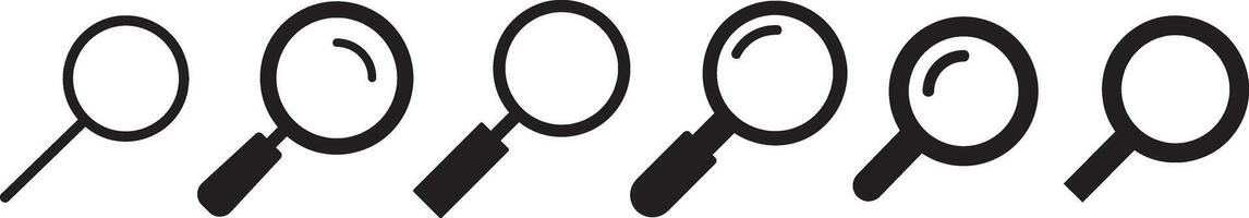 Set of search button icons with various designs vector