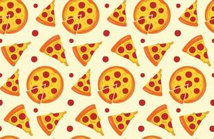 Pizza Slice Pattern Flat Yellow White Background vector