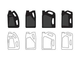 Set of icons depicting oil bottles in various designs vector