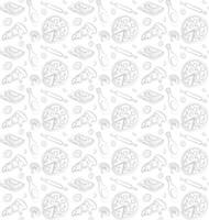 Minimalist pizza outline pattern design drawing vector