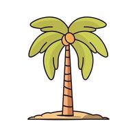 Cartoon-style icon of a palm tree for tropical themes vector