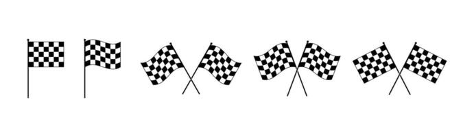 Complete set of race flag icon graphics vector