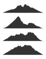 Set Silhouette Mountain Scene vector