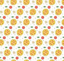 Flat design pizza pattern on white background vector