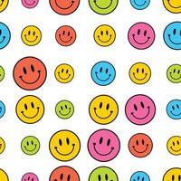Bright seamless pattern with smiling emojis vector