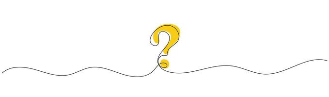 Yellow centered question mark on linear background vector