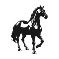 Silhouette of horse in dynamic pose illustration vector