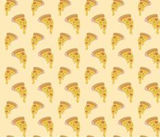 Soft yellow flat pizza slice pattern design vector