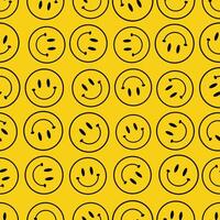 Fun graphic icon pattern with emoticons vector