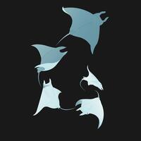 Flat Design Stingray Simple Icon vector