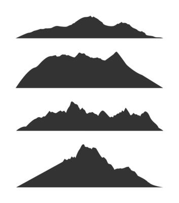 Silhouette Mountain Landscape Scene