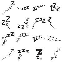 Collection of sleep text zzz icon designs vector