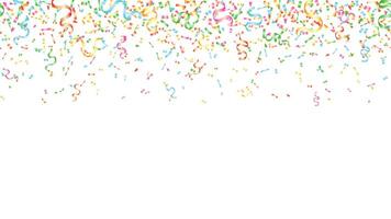 Banner happy festival, event, season paper realistic serpentine and confetti colorful seamless horizontal vector