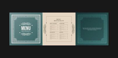 retro Menu restaurant Layout with ornamental Element vector