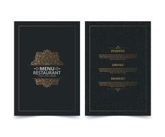 retro gold Menu Layout with Ornamental mandala Elements vector