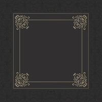 Calligraphic square ornate ornament frame lines vector
