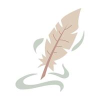 magical colored delicate pen writes. Flat illustration. Suitable for projects related to fantasy, magic, literature. It is suitable for decorating books, writing magical stories, creating a mystical vector