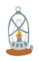 magic colored kerosene lamp in flat style. For projects related magic, mysticism and fantasy. It is ideal decorating books, games or creating atmospheric mystical scenes. it glows in dark. halloween vector