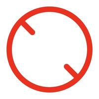 Forbidden circle sign, ban or danger icon. Prohibition red symbol. Red circle with torn cross line. Restriction, caution, stop. isolated illustration vector
