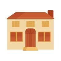 Flat summer house isolated on white background. 1 euro houses program or programma case a 1 euro in Europe. Farm house or villa exterior. vector