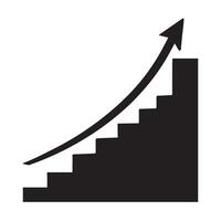 Growth Arrow Silhouette Upward Trend Icon for Success and Progress.eps vector
