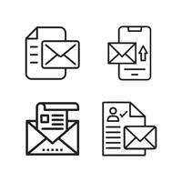 3D email icons set for communication and web design. vector