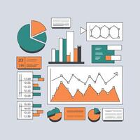 Hand drawn data visualization infographic with charts and graphs. vector