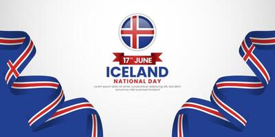 Iceland flag for National day background. Template for Independence day banner design vector
