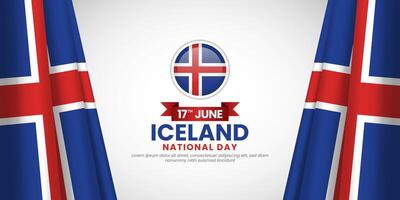 Iceland flag for national independence day background with blank space area vector