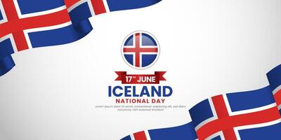 Iceland flag for national day banner background with blank space area vector