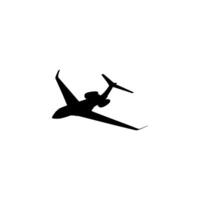 Silhouette of the Private Jet, Aircraft, Aeroplane. Flat Style, can use for Logo Gram, Pictogram, Apps, Website, etc. Flat and Editable vector