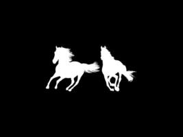 Pair Horse Silhouette, can use for Logo Gram, Art Illustration, Emblem, Pictogram, Apps, Website, etc. Editable vector