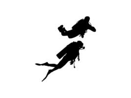 Silhouette of the Diving, can use for Logo Gram, Sticker, Pictogram, Website, Apps, Diving Illustration, etc. Flat style and Editable vector