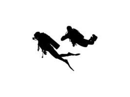 Silhouette of the Diving, can use for Logo Gram, Sticker, Pictogram, Website, Apps, etc. Flat style vector