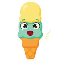 Shocking face from an ice cream cone vector