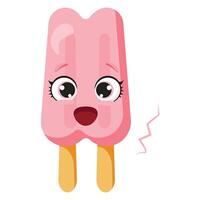ice cream with surprised face vector