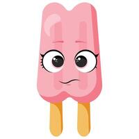 Cute ice cream with shy facial vector
