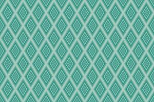 Illustration of green diamond shape pattern. Fabric seamless pattern. vector