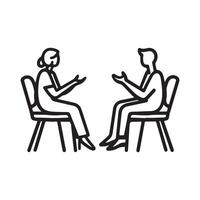 Abstract Two People in Conversation Logo Design Template vector