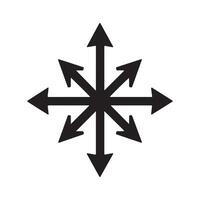 Abstract Black chaos star Icon or Logo Design Template vector