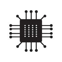 Abstract black cpu chip Icon or Logo Design Template vector