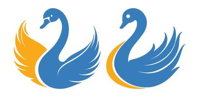 Elegant Abstract Swan Logo Design Template vector