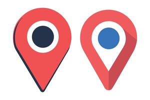 Abstract Two location pin icons in red and blue colors Icon or Logo Design Template vector