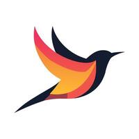 Abstract Stylized bird in flight with layered color gradient Icon or Logo Design Template vector